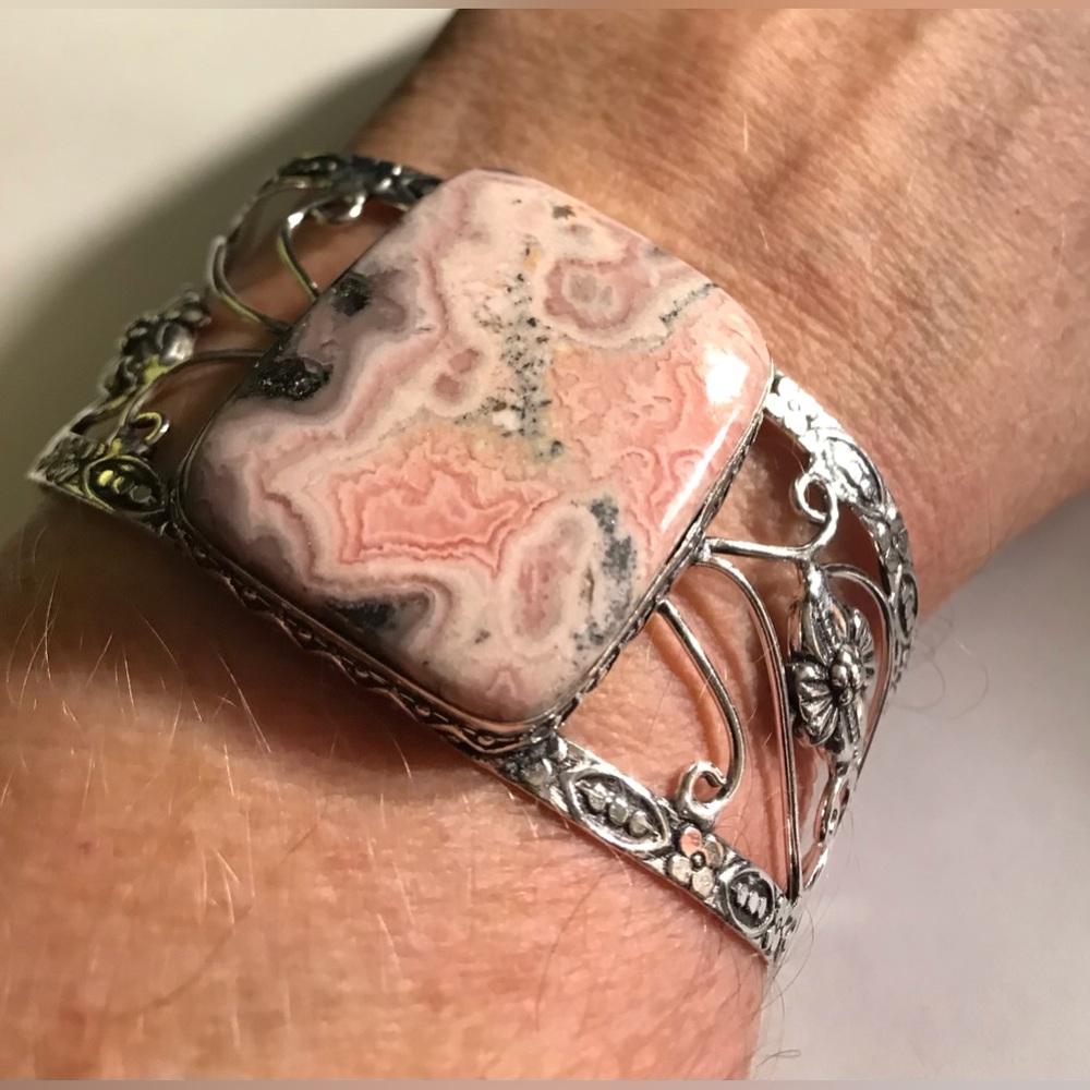 Peruvian Stamped 925 Sterling Silver Cuff Bracelet